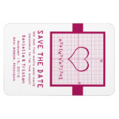 Fuchsia Heart Wiskunde Graph Save the Date Magnet Magneet (Horizontaal)