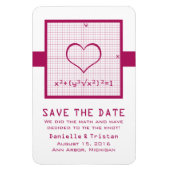 Fuchsia Heart Wiskunde Graph Save the Date Magnet Magneet (Verticaal)