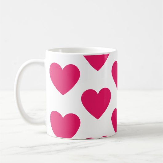 Fuchsia hekelt de leuke mok van witte koffie (Links)