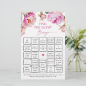 Fuchsia heldere pioen Vind het gast bingogame (Staand voorkant)
