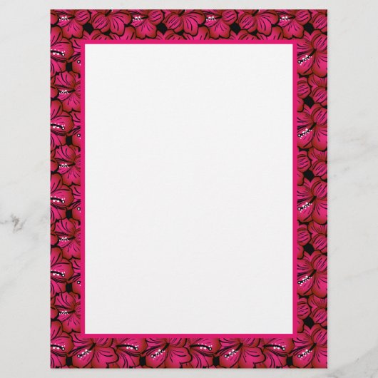 Fuchsia Hibiscus Border Stationery to Customise (Voorkant)