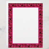 Fuchsia Hibiscus Border Stationery to Customise (Voorkant / Achterkant)