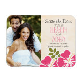 Fuchsia Hibiscus Foto Opslaan van de Datum Magneet (Horizontaal)