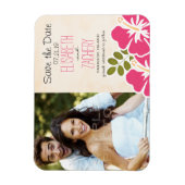 Fuchsia Hibiscus Foto Opslaan van de Datum Magneet (Verticaal)