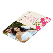 Fuchsia Hibiscus Foto Opslaan van de Datum Magneet (Linkerzijde)