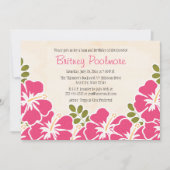 Fuchsia Hibiscus Hawaiian Birthday Party Kaart (Voorkant)