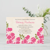 Fuchsia Hibiscus Hawaiian Birthday Party Kaart (Staand voorkant)