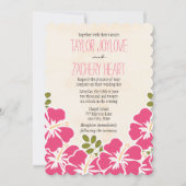 Fuchsia Hibiscus Hawaiian Huwelijksuitnodigingen Kaart (Voorkant)