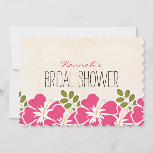 Fuchsia Hibiscus Hawaiian Verleend Vrijgezellenfee Kaart (Achterkant)