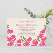 Fuchsia Hibiscus Hawaiian Verleend Vrijgezellenfee Kaart (Staand voorkant)