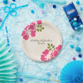 Fuchsia Hibiscus Hawaiian Wedding Papieren Bordje (Feest)