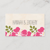 FUCHSIA HIBISCUS HAWAIIAN ZITPLAATS KAART PLAATSKAARTJE (Achterkant)