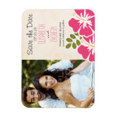 Fuchsia Hibiscus Tropical Save the Date Magnets Magneet (Verticaal)