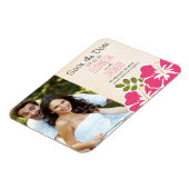 Fuchsia Hibiscus Tropical Save the Date Magnets Magneet (Linkerzijde)