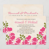 Fuchsia Hibiscus Tropical Thleges Shower Kaart (Voorkant / Achterkant)