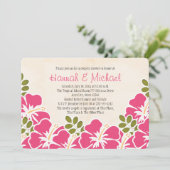 Fuchsia Hibiscus Tropical Thleges Shower Kaart (Staand voorkant)