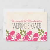 Fuchsia Hibiscus Tropical Thleges Shower Kaart (Achterkant)