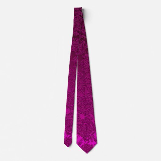 Fuchsia Hot Pink Elegant Plechtige bruiloft Stropdas (Achterkant)