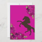 Fuchsia Hot Pink Rozen Western Charro Quinceañera Kaart (Achterkant)