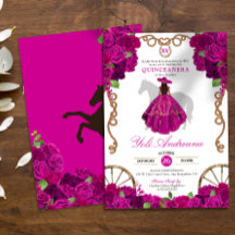 Fuchsia Hot Pink Rozen Western Charro Quinceañera