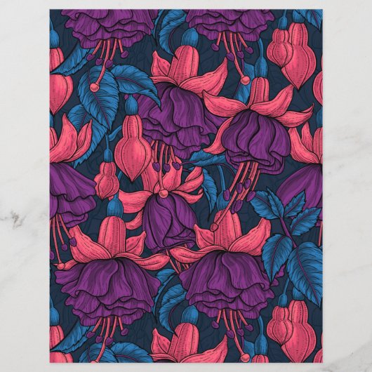 Fuchsia in blauw en paars (Voorkant)