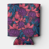 Fuchsia in blauw en paars blikjeskoeler (Voorkant)