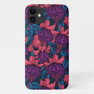 Fuchsia in blauw en paars Case-Mate iPhone case