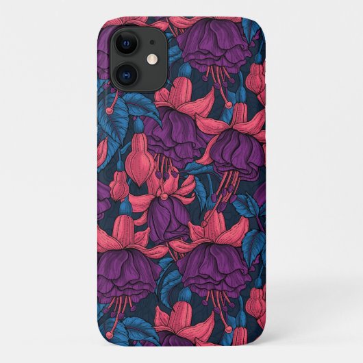 Fuchsia in blauw en paars Case-Mate iPhone case (Achterkant)
