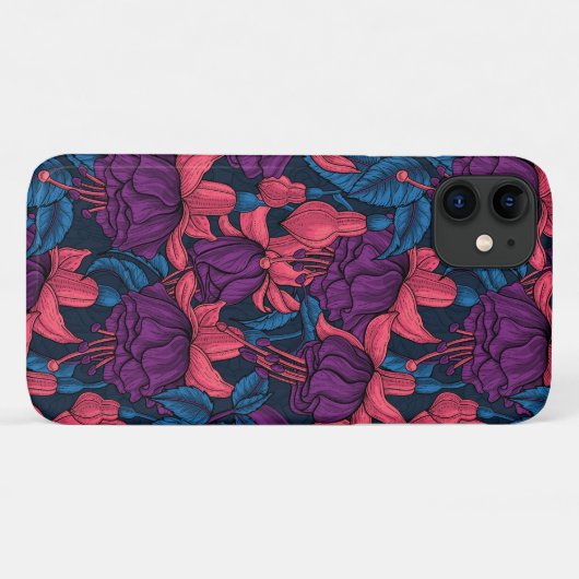 Fuchsia in blauw en paars Case-Mate iPhone case (Achterkant (horizontaal))