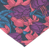 Fuchsia in blauw en paars korte tafelloper (Hoek)