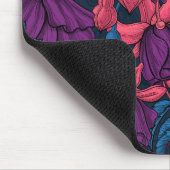 Fuchsia in blauw en paars muismat (Hoek)