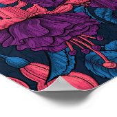 Fuchsia in blauw en paars poster (Hoek)
