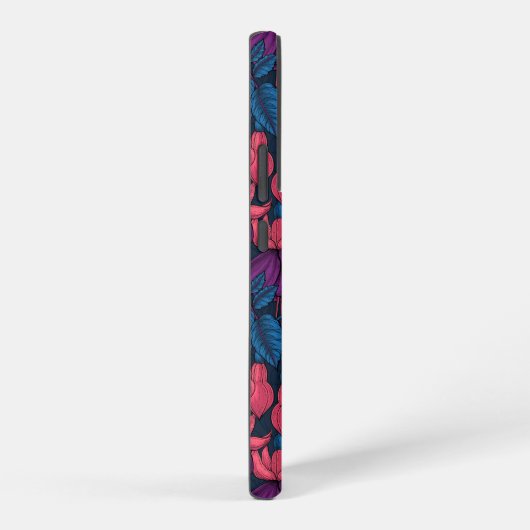 Fuchsia in blauw en paars samsung galaxy hoesje (Rechterkant)