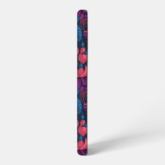 Fuchsia in blauw en paars samsung galaxy hoesje (Linkerkant)