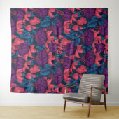 Fuchsia in blauw en paars wandkleed (In Situ (horizontaal))