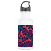 Fuchsia in blauw en paars waterfles (Voorkant)
