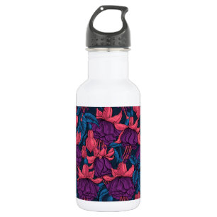 Fuchsia in blauw en paars waterfles 