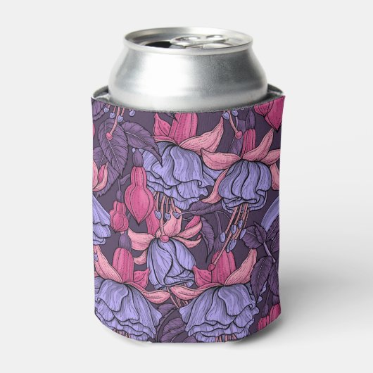 Fuchsia in roze en violet blikjeskoeler (Blikje Voorkant)