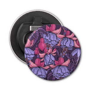 Fuchsia in roze en violet button flesopener