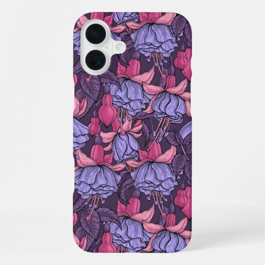 Fuchsia in roze en violet iPhone hoesje (Achterkant)