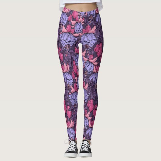 Fuchsia in roze en violet leggings (Voorkant)