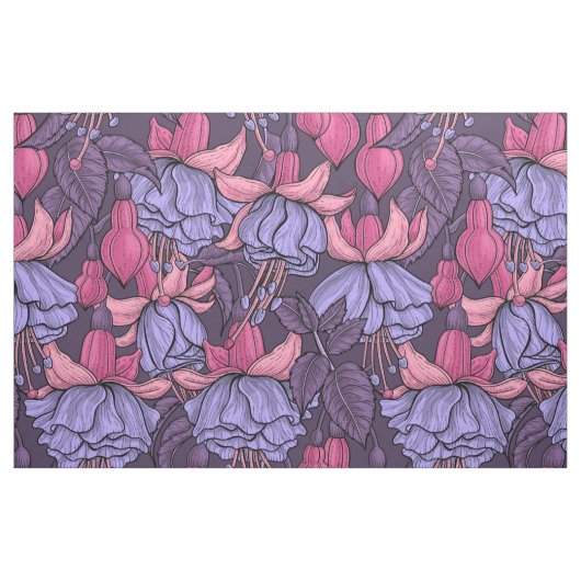 Fuchsia in roze en violet stof (Fat Quarter)
