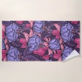 Fuchsia in roze en violet strandlaken (Voorkant)