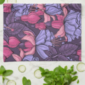 Fuchsia in roze en violet theedoek (Gevouwen)