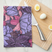 Fuchsia in roze en violet theedoek (Quarter Fold)