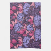 Fuchsia in roze en violet theedoek (Verticaal)