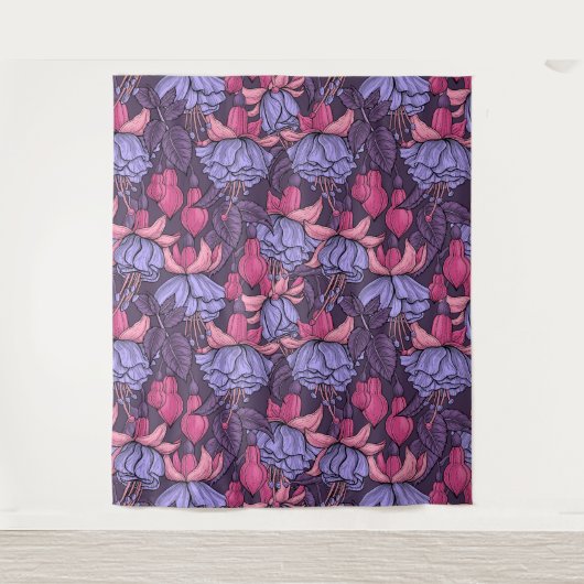 Fuchsia in roze en violet wandkleed (Voorkant)