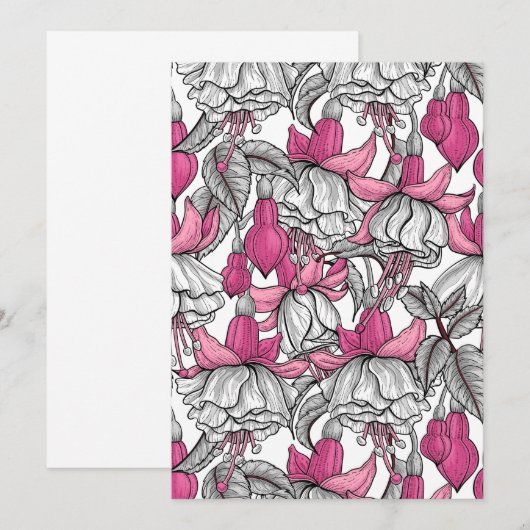 Fuchsia in wit en roze (Voorkant / Achterkant)