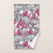 Fuchsia in wit en roze bad handdoek (Handdoek)