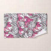 Fuchsia in wit en roze bad handdoek (Handdoek)